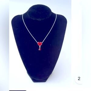 🎁heart shaped Swarovski Crystal Ruby red necklace pendant 💥